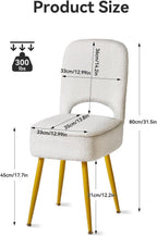 IBUYKE Small Storage Vanity Stool with Folding Backrest, 12.99" x 13.78" x 31.5" Square Teddy Velvet Ottoman, Makeup Chair for Living Room, 4 Metal Legs with Anti-Slip Feet, White WBD027W