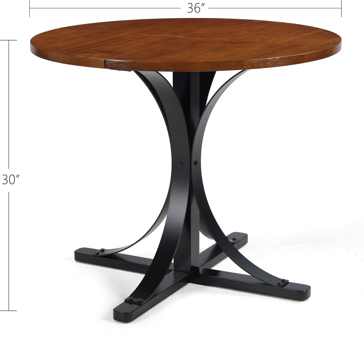 Need 36 Inch Round Dining Table for 2-4 People, Small Circle Kitchen Table, Space Saving Kitchen Dining Table for Dining Room, Kitchen, Apartment, Rubber Wood Tabletop, 220LBS Capacity