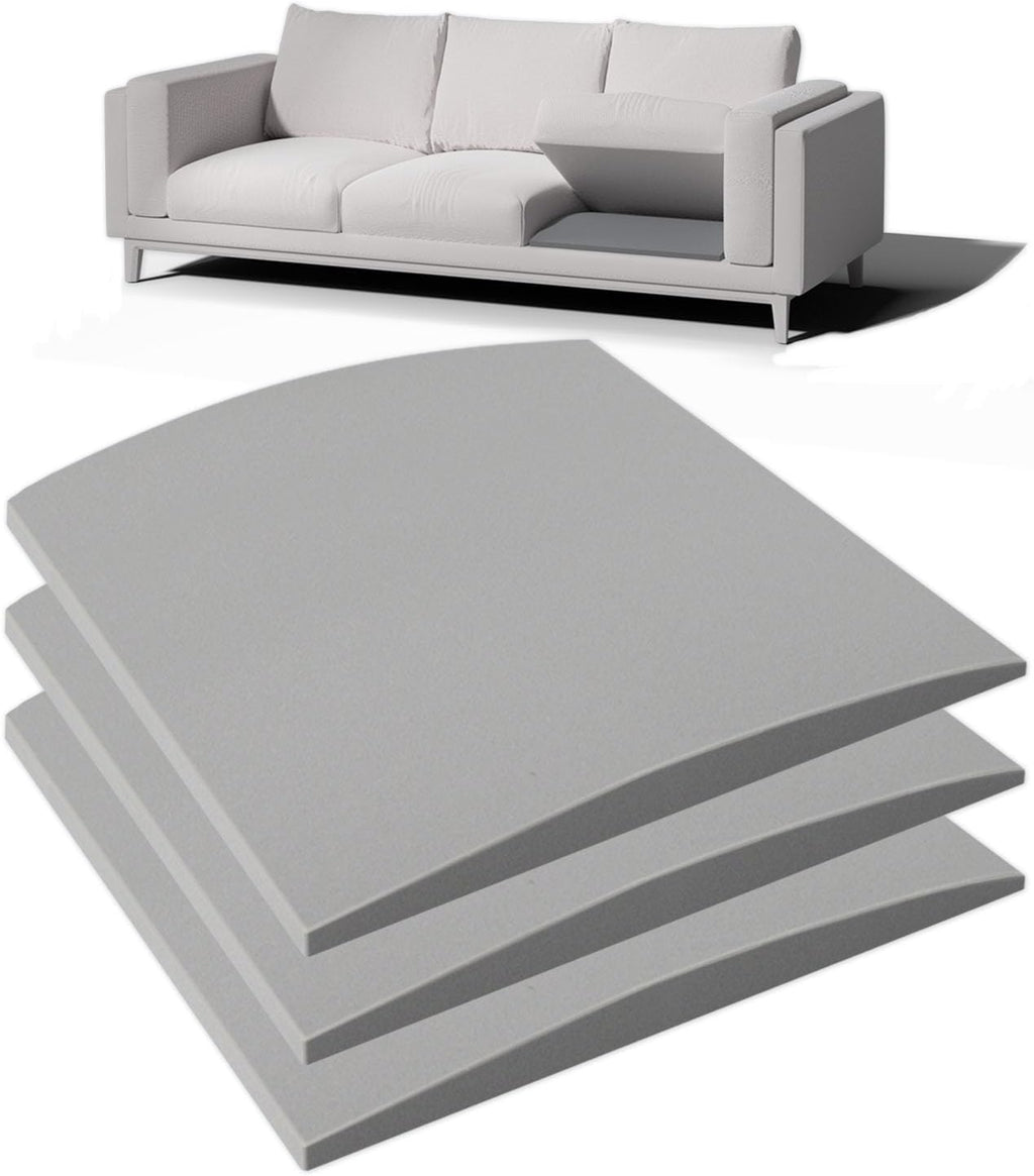 Couch Cushion Support for Sagging Seat, 24"x24"x2.4" 40D High Density Curved Foam Sofa Cushion Support, Under-Cushion Sag Repair,Grey Set of 3