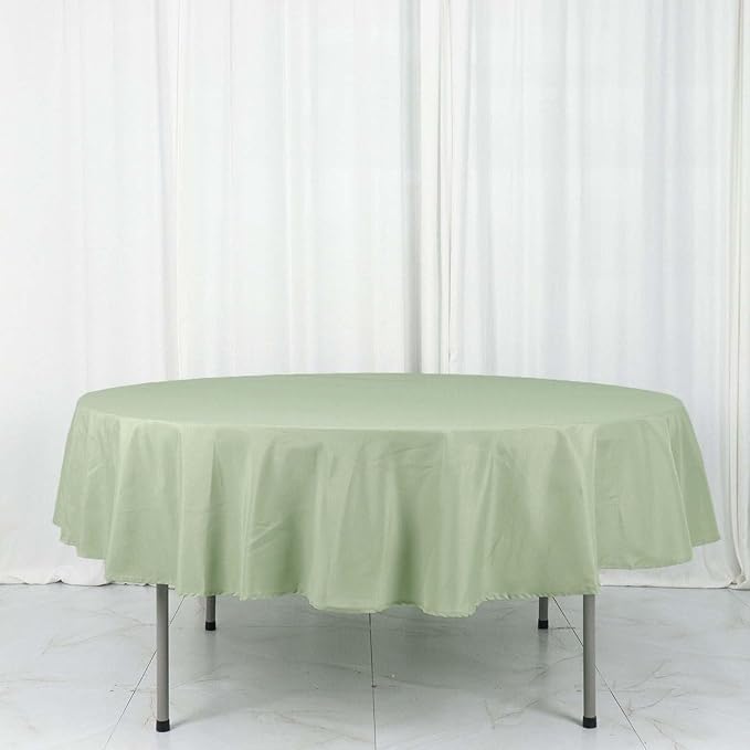 Efavormart Round Tablecloth, 90 Inch Stain & Wrinkle Resistant Washable Table Cloth, Decorative Polyester Fabric Table Cover for Banquet, Wedding, Dining- Sage Green