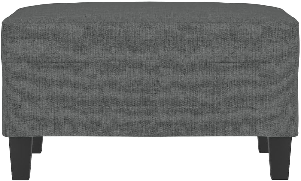 Modern Dark Gray Footstool with Breathable Fabric and Sturdy Plywood Frame, Compact Design for Living Room, Sofa or Recliner