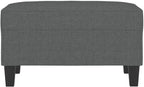 Modern Dark Gray Footstool with Breathable Fabric and Sturdy Plywood Frame, Compact Design for Living Room, Sofa or Recliner