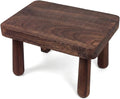 Chestnut Solid Wood Small Step Stool, Dark Brown, 11.8 x 8 x 7 in, Footrest Bench for Adults