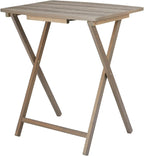Oversized Rustic Gray Folding Tray Table, 23.5 x 18 Inch Surface