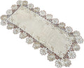 European Style Linen Runner Table with Lace Trim for Home Tables, Rectangular Shape, Suitable for Dining Room and Decoration (40 x 80 cm)