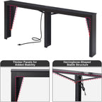 MOHOPE 78.8" Long Console Table with Power Outlets, 7.9" Narrow Sofa Table with USB & Type-C Ports, Skinny Behind Couch Tables with Charging Station, Entryway Table for Hallway, Living Room, Black