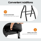 2PCS Cushioned Padded Folding Stool, 35In Portable Folding Stool with Backrest Lightweight Counter Height Bar Stool Weight Capacity of 275.58Lbs for Living Room Garage Workshop Studio