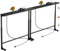 Keelian 70 inch Behind Couch Table with Outlets Adjustable Sofa Table Black | Adjustable Height(25"-37"),Skinny Couch Shelf with Charging Station,Long Entryway Tables for Living Room