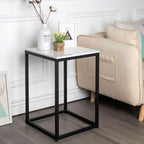 Telephone Table, Marble Side Table Nordic Living Room Square Sofa Corner Table Telephone Table Bedroom Bedside Table Balcony Coffee Table,Black
