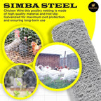 Chicken Wire 36 in x 150 FT x 2” Mesh x 20GA | Poultry Wire Netting | Hot Dipped Galvanised | Hexagonal Galvanized Mesh for Chicken Coop, Rabbit Cage, Fence Barrier PM36x150x2