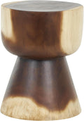 Deco 79 Wood Handmade Side End Accent Table Hourglass End Table with Natural Wood Grain, Side Table 14" x 14" x 18", Brown