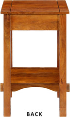 HomeStock Earthy Elements Spacious Mango Wood Telephone Stand with Slatted Side Panels, Brown