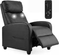 Massage Recliner Chair, Recliner Sofa Fabric for Adults, Recliners Home Theater Seating with Lumbar Support, Reclining Sofa Chair for Living Room, Ink