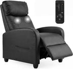 Massage Recliner Chair, Recliner Sofa Fabric for Adults, Recliners Home Theater Seating with Lumbar Support, Reclining Sofa Chair for Living Room, Ink