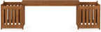 FURINNO FG19455 Tioman Hardwood Outdoor Lifestyle Flowerbox with Bench, Natural