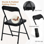 FurnitureR Folding Card Table and Chairs Set of 4, 5-Piece Foldable Dining Table Set, Space Saving Small Table and Chairs for Apartment, Game Room, Indoor Use, No Assembly Required