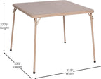 EMMA + OLIVER Tan Square Folding Card Table and Chairs Set for 4 Players | Lightweight, Easy Storage, Padded Top