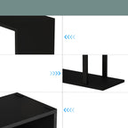 Yusong Geometric Bookcase, S Shaped Bookshelf 6-Tier Book Shelves for Bedroom, Modern Wood Decorative Display Shelf Tall Book Case for Home Office, Black and White