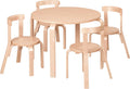 Back2School Express Bentwood Kids Table & Chairs Set, 5-Piece, Natural | Durable birch, GREENGUARD Gold Certified, 3-6 years, 74 lb seat capacity, flexible seating for crafts & play, classroom/home