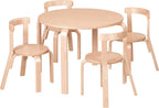 Back2School Express Bentwood Kids Table & Chairs Set, 5-Piece, Natural | Durable birch, GREENGUARD Gold Certified, 3-6 years, 74 lb seat capacity, flexible seating for crafts & play, classroom/home