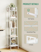 Hzuaneri Ladder Shelf, Bookshelf, Freestanding Corner Storage Shelf