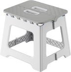 7.4'' Plastic Folding Step Stool with Carry Handle, Foldable Foot Stool | Fold Up Step Stool, Durable And Anti-Slip Base, Compact Foot Stool For Bathroom Bedroom Living Room Outdoor