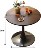 Modern Mid-Century Round Pedestal Dining Kitchen Coffee 24" Table(Walnut)