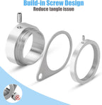 1.5" Flag Pole Rings, 2 Pcs Aluminum Alloy Spinning Flag Pole Ring Clips Swivels, 360° Rotating Anti Wrap Flagpole Ring Hardware with Stainless Steel Carabiners for 1.26-1.5" Diameter