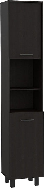 78 Inch Tall Black Pantry Cabinets, 3 Shelves, 2 Doors, Home Storage Organization for Kitchen, Living Room