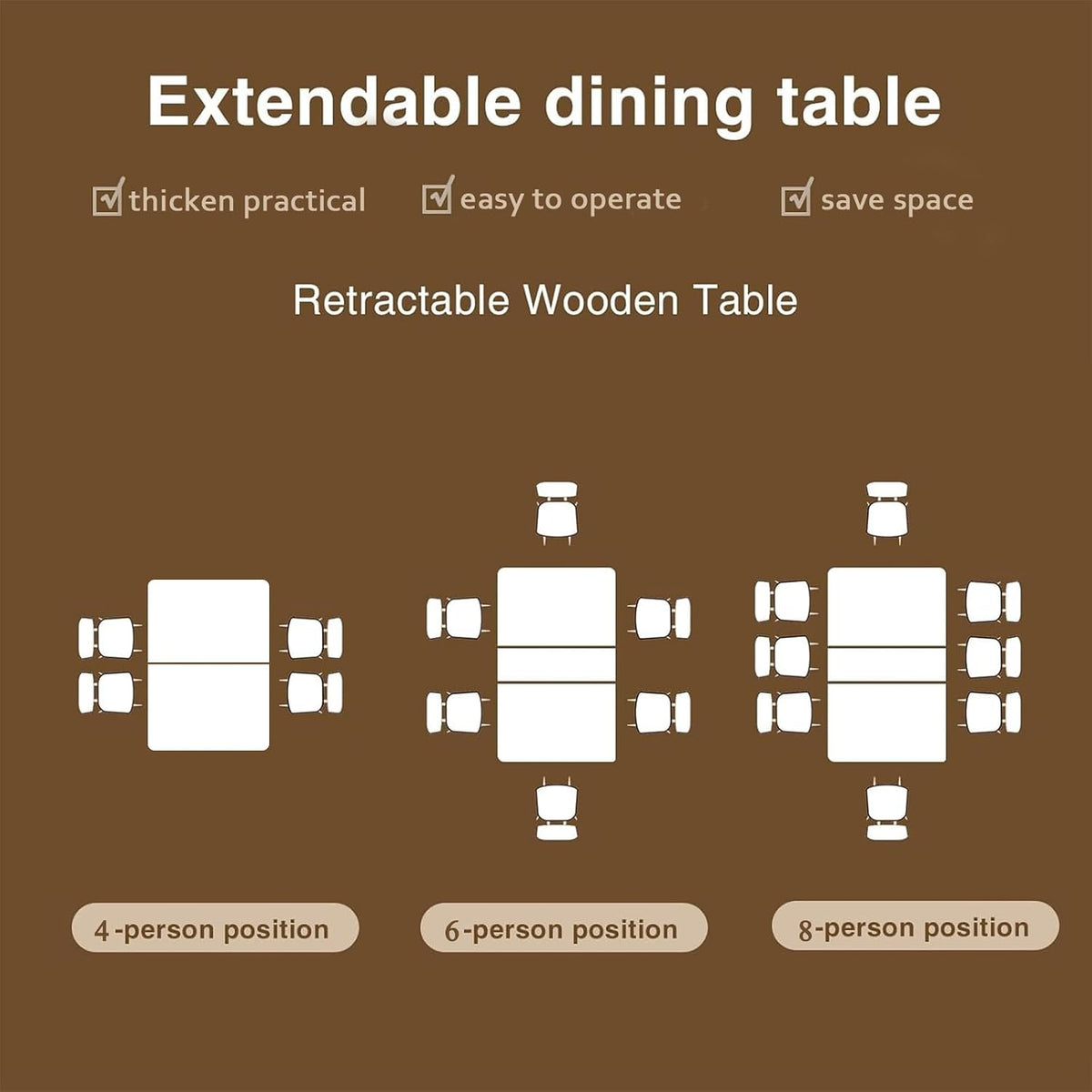 Extendable Dining Room Table for 6 8 10, 78.74" Modern Faux Travertine Wooden Long Large Rectangular Expanding Conference Kitchen Table with Dual Columns Base, White Oak