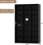 HOSTACK 86" H Triple Wide Bookshelf and Bookcase, Large Book Shelves, Black