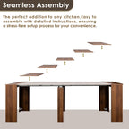 Extendable Dining Table, Transformer Extra Console Table for 1-12 People, Folding Space Saving Dining Room Table for Homes, Apartments, Walnut