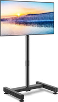 TVON TV Floor Stand for 13-50 inch LCD LED Flat/Curved Panel Screen TVs up to 44 lbs, Height Adjustable TV Stand Mount with VESA 200x200, Portable TV Stand for Bedroom, Dorm Room, Office | Tilting and Rotating Mount, Portrait to Landscape, Height