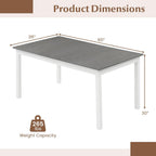 Giantex Dining Table for 4-6, 60" Rectangular Kitchen Table with Solid Rubber Wood Legs, Farmhouse Wooden Dinner Table for Dinette, Home Office, Living Room (Gray)