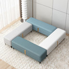 Modern Shoe Changing Bench Storage Long Sofa Rectangular Bed End Stool Entryway(Blue)