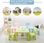 Soerreo Children's Tables and Chairs Kindergarten Baby Study Table and Chairs Plastic Game Table Removable (Chair Light Blue)