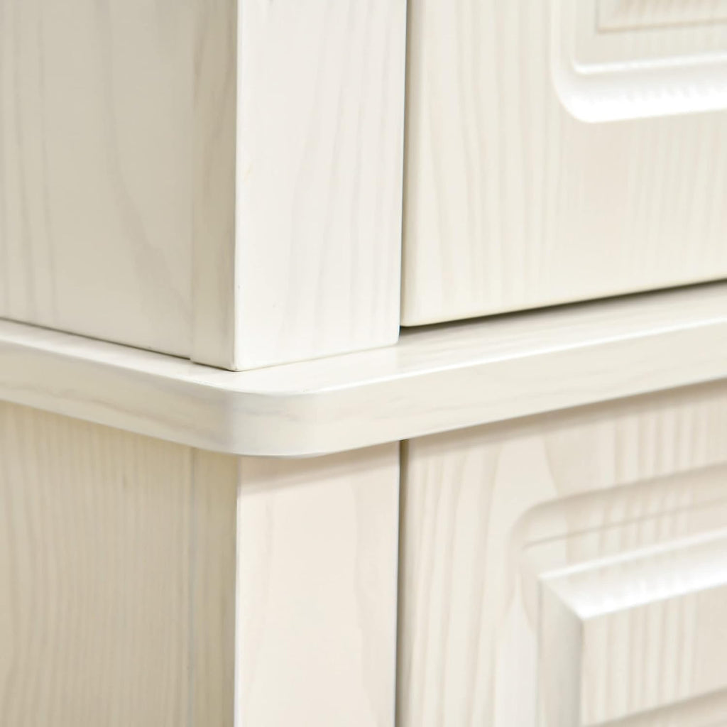 HOMCOM 71" Freestanding Kitchen Pantry Cabinet, Tall Storage Cabinet with 4 Doors and Drawer for Dining Room, Distressed White