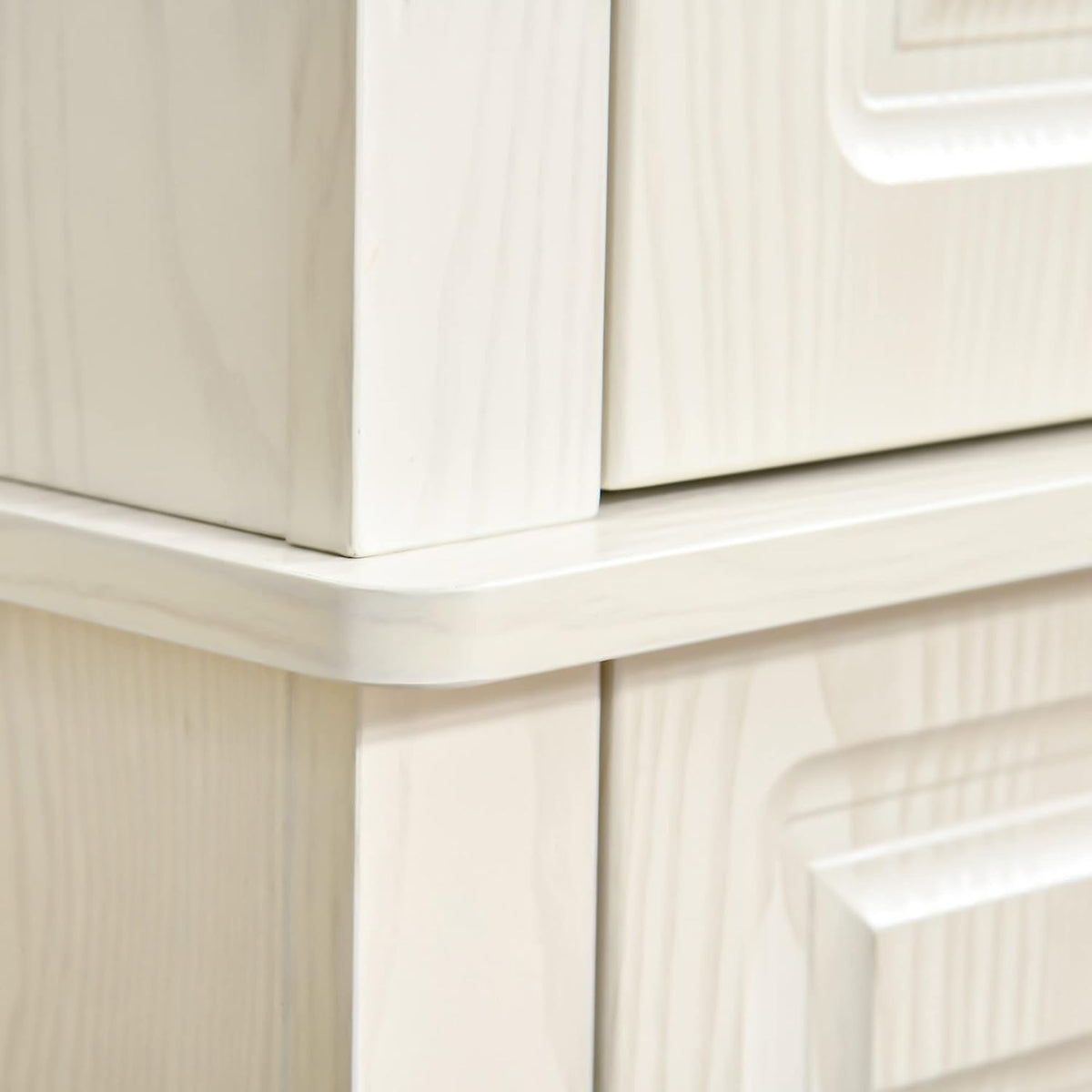 HOMCOM 71" Freestanding Kitchen Pantry Cabinet, Tall Storage Cabinet with 4 Doors and Drawer for Dining Room, Distressed White