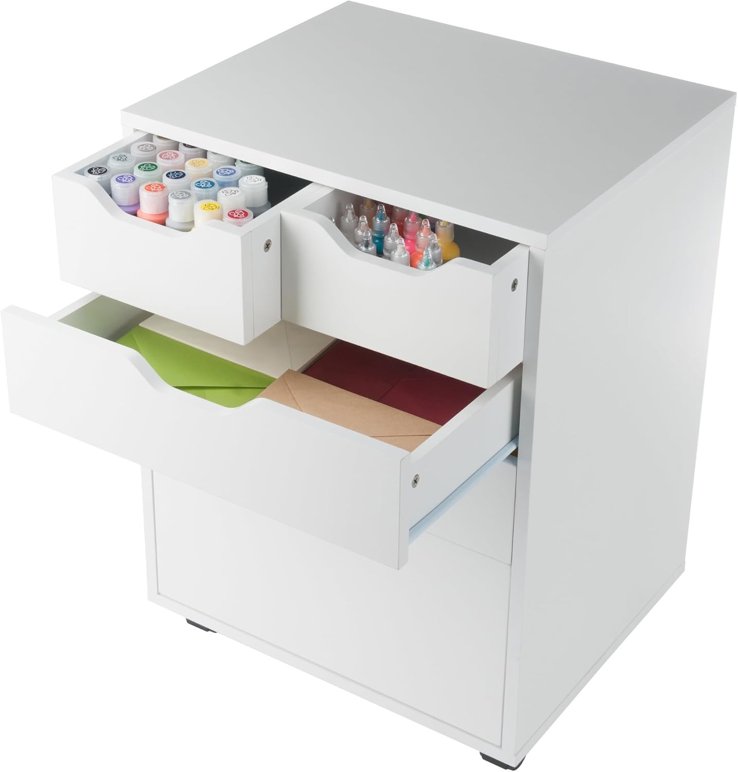Winsome Halifax Mobile Storage Cabinet with 5 Drawers in White, Stylish & Functional Home Storage Cabinet for Filing, Kitchen Organization, Moveable Furniture for Office, Dorms, Apartments