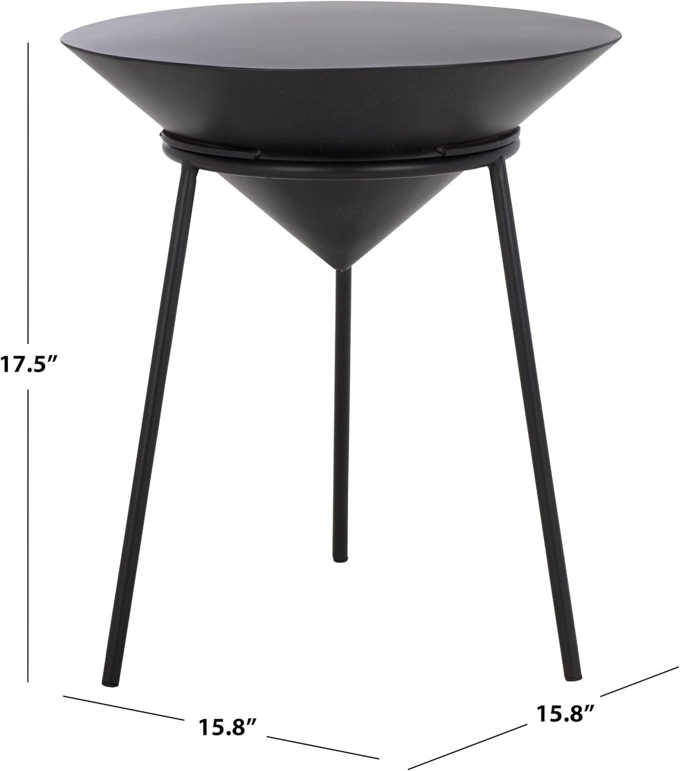 SAFAVIEH Home Collection - Apuline Modern Black Side Table with Tripod Legs (ACC5513A)