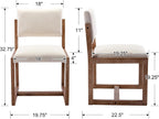 DUOMAY Upholstered Dining Chairs Set of 4, Mid-Century Modern Dining Room Chairs, Linen Fabric Kitchen Side Chairs with Wood Legs, Beige