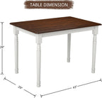 chairus 43" Wood Dining Table for 2-4, Rectangular Kitchen Table with Turned Leg, Modern Farmhouse Dining Room Table for Small Space Apartment Office Living Room Restaurant, Reddish Brown Tabletop