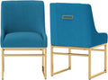 Kitchen & Dining Room Chairs Set of 2 Mid Century Modern Dining Chairs Upholstered Dining Chairs with Polished Gold Finish Metal Frame-Gold Base Velvet.
