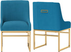 Kitchen & Dining Room Chairs Set of 2 Mid Century Modern Dining Chairs Upholstered Dining Chairs with Polished Gold Finish Metal Frame-Gold Base Velvet.