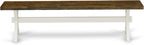 East West Furniture XB077 X-Style Modern Dining Bench with Wooden Seat, 72x15x18 Inch, Multi-Color