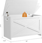GarveeHome 30 in Storage Chest, Wooden Storage Bench with Safety Hinge, Easy Assembly, Large Shoe Bench for Entryway, Living Room, Bedroom