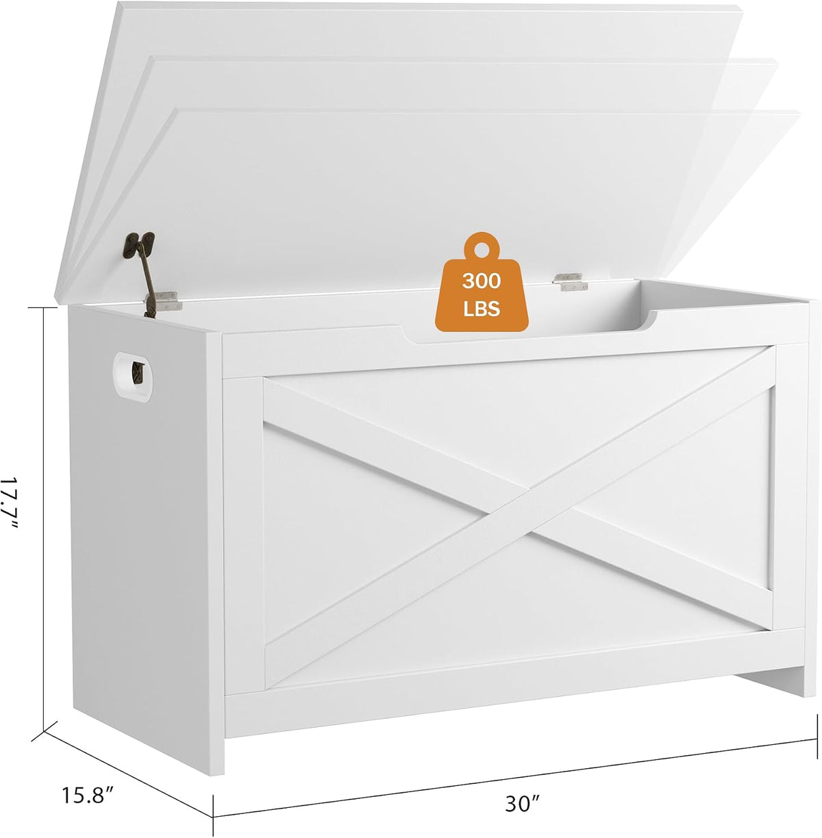 GarveeHome 30 in Storage Chest, Wooden Storage Bench with Safety Hinge, Easy Assembly, Large Shoe Bench for Entryway, Living Room, Bedroom