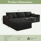 106” Modular Sectional Sofa, Cloud Sectional Couch with Deep Seat, Modern Modular L-Shape Sofa Couch with Chaise,Upholstered Couches for Living Room Bedroom No Assembly Required