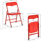 FurnitureR 5-Piece Folding Table and Chair Set, Compact Square Activity Table with 4 Folding Chairs, Sturdy Metal Frame, Flat-Fold Design for Game Room, Crafts, Family Activities