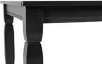 EMMA + OLIVER Milford 47" Solid Wood Dining Table, 3 Inch Offset Paneled Apron, 3" Turned Decorative Legs, Water Resistant Finish, Seating for 4, Black Matte